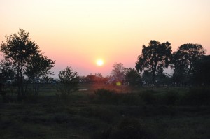 mekongから上がる朝日